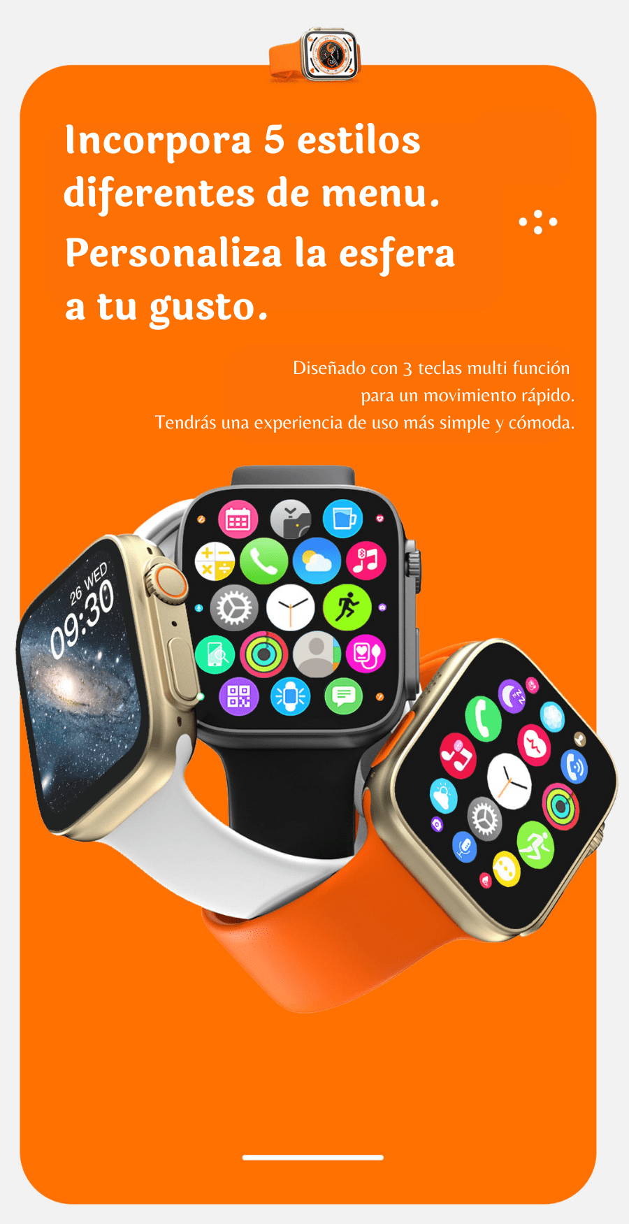 Smart Watch W8 Plus Bluetooth HD 4 Correas de Regalo LIQUIDACION